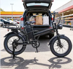 Electric Multifunctional City Bike 48V500W Fat Tires Rear Luggage Rack Disc Brake Front and Rear Lights Lithium Battery