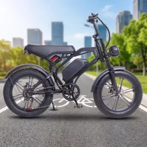 Electric Off-road Sport Bike 48V500W Seven Speed Fat Tires Footrests Shock Absorption Dual Disc Brake Lithium Battery