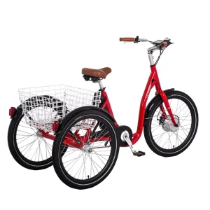 Electric Tricycle 24 Inch 3 SP with Rear Basket Adult Cargo Bike