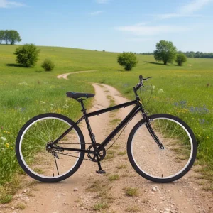 Entry-level 26″ steel MTB single speed sturdy construction comfortable saddle for beginners and leisure riders