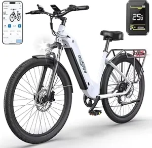 Eu Onesport OT05 Urban Electric City Bike 250W Rear Hub Motor Women’s Aluminum Frame Hydraulic Disc Brakes Sensor Electronic