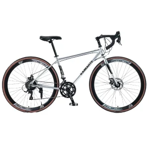 F1BIKE Factory Direct Heat Pressed Road Bicycle Adult Variable Speed Alloy 700C Curved Handlebar RoadRacing Bike Student Bicycle