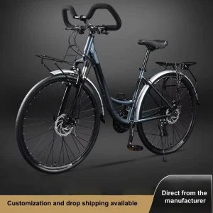 Factory Direct Aluminum Alloy Long Distance Touring Mountain Bike Butterfly Handlebars 24 Speed Hydraulic Disc Brakes Full