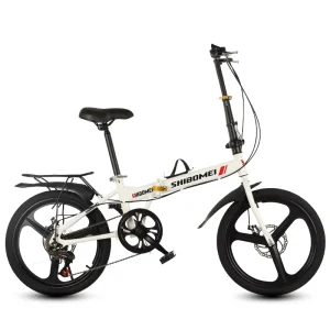 Factory HUOSEN ZDC 012 Steel Frame Folding Bicycle 20 Inch Adult Student Disc Brake 6 Speed Lithium Battery Portable Men’s