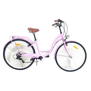 Factory OEM Cute Style Pink Women City Bike Steel Urban Bicycle