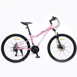 Factory Oem Chinese Women’s Adult Mountain Bike 27 Speed Disc Brake 24 26 27.5 Inch Pink Steel Frame Aluminum Fork