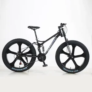 Fat Tire 26 Front Suspension Dual Disc Brakes Soft-tail Frame Downhill Mountain Bike Adult Off-road Men’s Women’s Bike