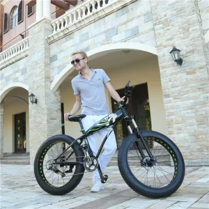 Fat Tire Bicycle 26 Inch Mountain Bike Large Tire Heavy Duty Fat Wheel Mountain Bike 21 Speed Mountain Snow Bike with Big Fat