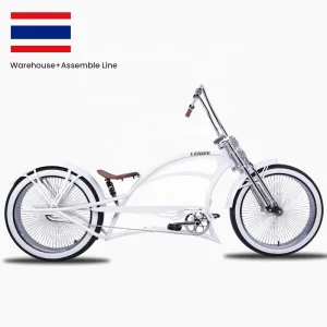Fat Tire Cruiser Bike 26 Inch Stretch Chopper Disc Brake Alloy Cruiser Bike