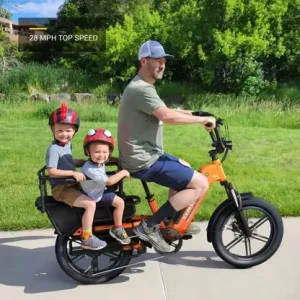Fat Tire Electric Cargo Bike with Rear Rack Long Range for Delivery and Family Use