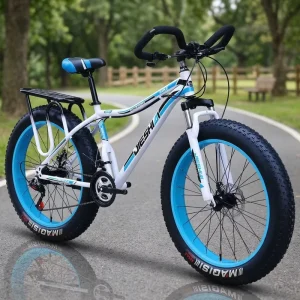 Fat Tire Mountain Bike Adult 26 Inch 21 Speed Full Suspension Passenger Seat E Bike Dirt Bike Disc Brake MTB