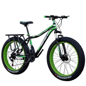 Feilang Factory Stock Men’s Variable Speed High Carbon Steel Frame Double Disc Brake Thick Wide Snow Mountain Bike Front