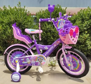 Flower Style 12″ 14″ 16″ Baby Girls Kids Bike with Doll Seat for 4 5 6 7 Years Old Children