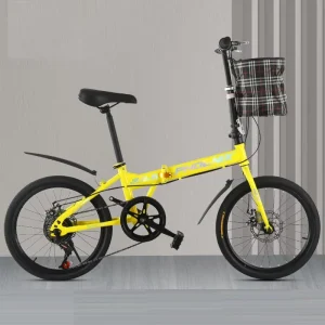 Foldable Adult Bicycle 20inch Steel Frame Folding Bike with 70kg Load Capacity and V Brakes