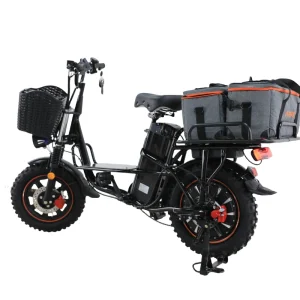 Foldable Brushless 21 Speed Electric Bike 14 Inch Fat Tire 400W 48V Lithium Front Rear Suspension Mountain E Bike for Adults