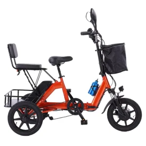 Foldable Electric Tricycle 3 Wheeler Pedal Assist Brushless Motor Lithium Battery Cargo Electric Bike 350W