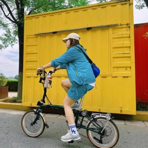 Folding Bicycle Car Mounted Bicycle City Bike Multi Purpose Three Fold Bike 16inch 9 Speed Folding Citybike