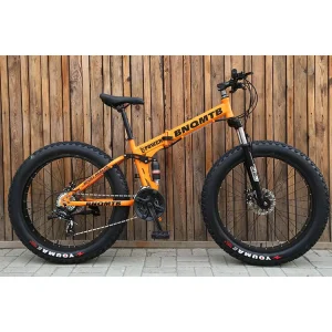 Folding Fatbike Bicycle 26*4.0 Steel Snow Bike Disc Brake Mountain Bike