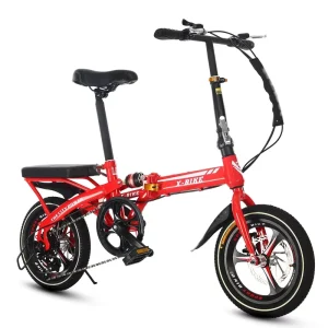 Folding Mountain Bike 20 Inch Adult Commuting Student Variable Speed Double Disc Brake Carbon Steel Frame Spring Fork