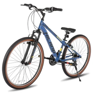 For 26″ Unisex Adult Mountain Bike 21 Speed Disc Brake High Carbon Steel Frame Front Suspension Off Road Lightweight Portable