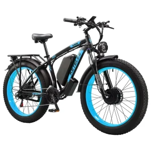 For K800 26 Inch Fat Tire E Bike with Brushless Dual Motors 48V Lithium Battery 21 Speed Aluminum Alloy Frame