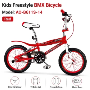 Freestyle 20 Inch Bmx Bikes Bmx Cycle for Boys 12 14 16 INCH Steel Bmx Frame With Training Wheels