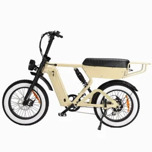 Full Suspension Retro Vintage Bobber Moped Dutch Fat Tire Electronic Super Electric Bike 7-Speed >60km Range Two People