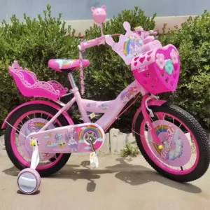 Girls Kids Bike 12-20 Inch for Age 3-12 Pink Princess Bicycle with Training Wheels High Carbon Steel Frame