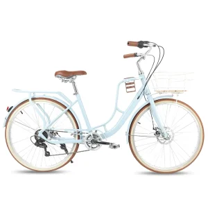 Girls Urban Bike 24 26 Inch Lady Bike 7 Speed Lightweight Youth Student City Bicycle Steel Frame Urban Bike for Women