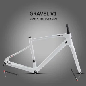 Gravel V1 700C Road Bike with Carbon Fiber Frame 40C Wide Tire Thru Axle Disc Brake Adult Bicycle