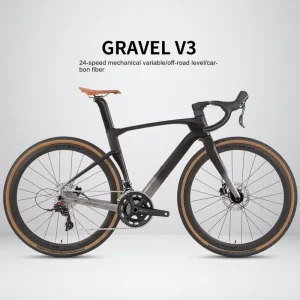 Gravel v3 Mechanical Shaft Carbon Fiber Gravel Bike Disc Brake Aluminum Alloy Wheels 24 Speed Oil Full Internal City Bike