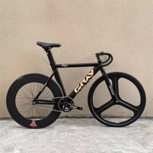 Gray F16 Fixed Gear Bike 700C 3 Spoke Wheels Aero Aluminum Frame Fixed Gear Bicycle Customizable Rims for Urban Track