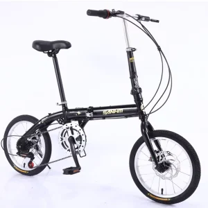 HG B04 Manufacturer Direct Sales 16 Inch Folding Bicycle Disc Brake Variable Speed Bicycle Lightweight 6 speed Mountain Bike