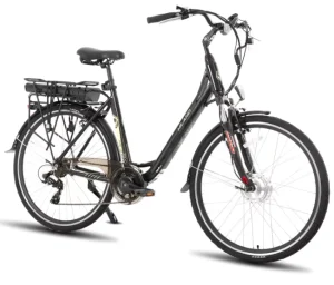 HILAND Electric Bike for Adults Women’s Men’s 700C 250W EBike Throttle 36V 7.8Ah Removable Battery 7-Speed Electronic LCD