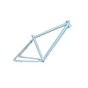 HL26002 26 Inch Raw Sandblasted 6061 Aluminum Silver Dirt Jump Hardtail MTB BMX Frame Disc Brake Cruisers Custom Logo