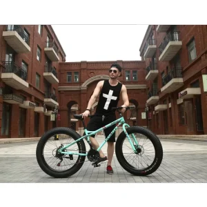 Hard Frame Beach Snow 26*4.0 Big Tires Widened Tires Carbon Steel Variable Speed Disc Brake Adult Mountain Bike