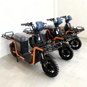 High Capacity Delivery Electric Cargo Bike 48V Adults Steel Frame Front Rear Disc Brakes 40-60km Range