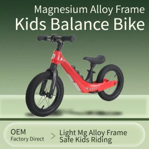 High Performance Spoke Wheel Kids Balance Bike With Magnesium Alloy Frame 12 Inch Tires Leather Saddle For 2 4y 5 7y