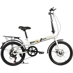 Hot 20 Inch Carbon Steel Frame Folding Bikes 6 Speed Variable Speed Bicycle Disc Brakes Mountain Foldable Bike