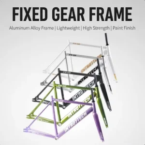 INTRO7 700C Track Frame 7075-T6 Alloy Fixed Gear Frameset with Carbon Fork & Headset Lightweight Racing Bicycle Part