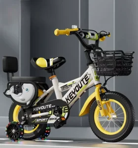 JJY Kids Children Bicycle With Flashing Wheels Rear Seat Mesh Backrest Fat Bike Style