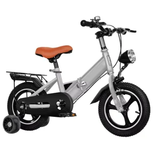 Kids’ Folding Bike Little Boys Girls 3-12 Years Old Baby Bike with Training Wheels Stroller