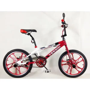 Kids’ Free Style BMX Bike Red White Stunt Bicycle with Alloy Wheels for Boys’ Urban Stunt and Leisure Riding