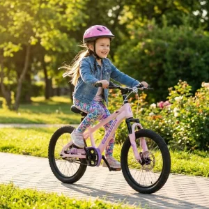 Kids Mountain Bike 16/18/20/22 Inch With 38mm Fork Shock Absorption Double Layer Alloy Rim Single Speed Disc Brake