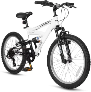 Kids Mountain Bike 20 24 Inch Kids Bicycles for 6-14 Years Old Boys Girls with Dual Full Suspension High Carbon Steel Frame