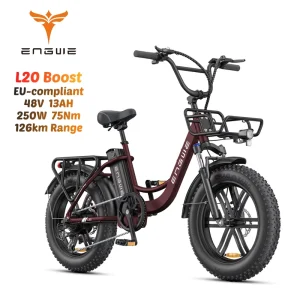 L20 Boost 250W Electric Bike Women’s Low Cross Ride Aluminum Alloy Frame 20 Inch Fat Tires