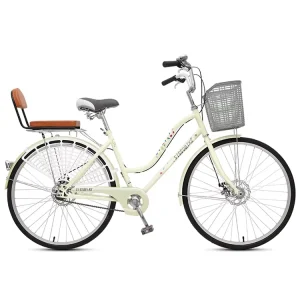 Ladies Bike 24 Inch Single Speed with Back Seat City Bicycle Bikes