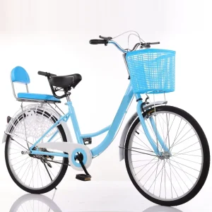 Ladies Women’s Classic High Carbon Steel 26 Inch City Bike System Single Speed With Basket Frame Aluminum Alloy Rim
