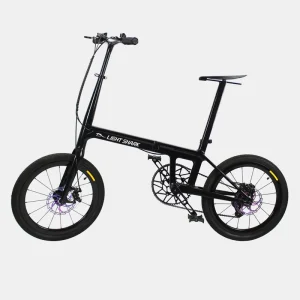 Light Shark Technology 20-inch Carbon Fiber Hard Frame Folding Leisure Bike 7-Speed Disc Brake BMX Street Lightweight Ordinary