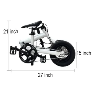Lightweight 22lb Single Speed 12″ Wheel Folding Bike Portable Foldable for Outdoor Travel Sports Camping